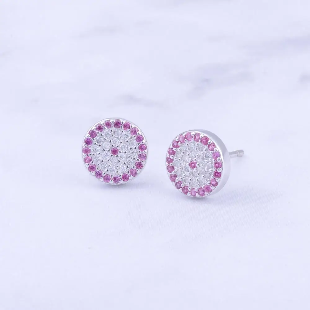 Pekurr циркониевые красные круглые серьги гвоздики из стерлингового серебра 925
