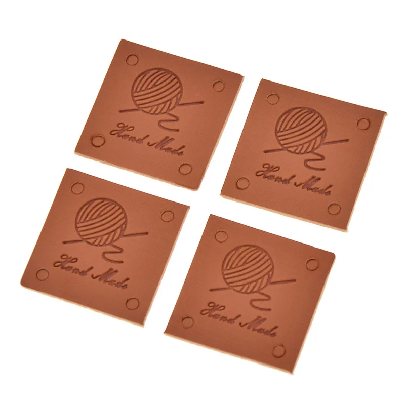 50 шт./лот квадратные кожаные этикетки для одежды ручной работы рукоделия шитья