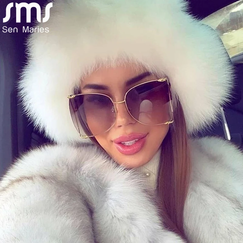 Женские солнцезащитные очки украшенные жемчугом 2021 фирменный дизайн полуоправа