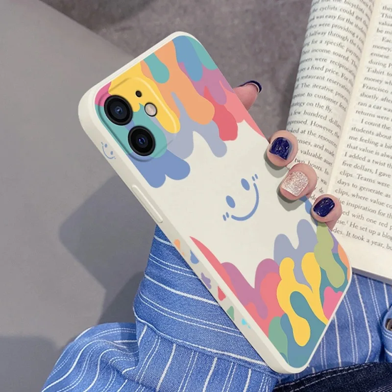 summer ice cream smile face phone case for iphone 12 mini 13 11 pro max x xr xs max 7 8 plus se 2 luxury cartoon silicone cover free global shipping