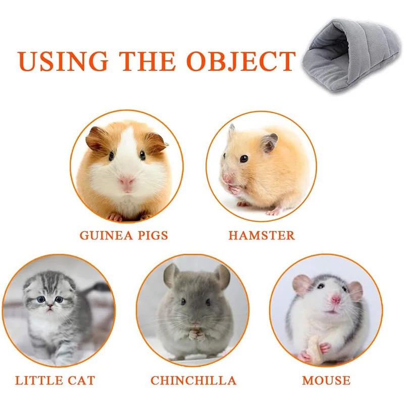 

Soft Fleece Guinea Pig Bed Rabbit Hamsters Sleeping Bag Small Pets Cave Nest Bed Cushion Warm Slippers Pet House