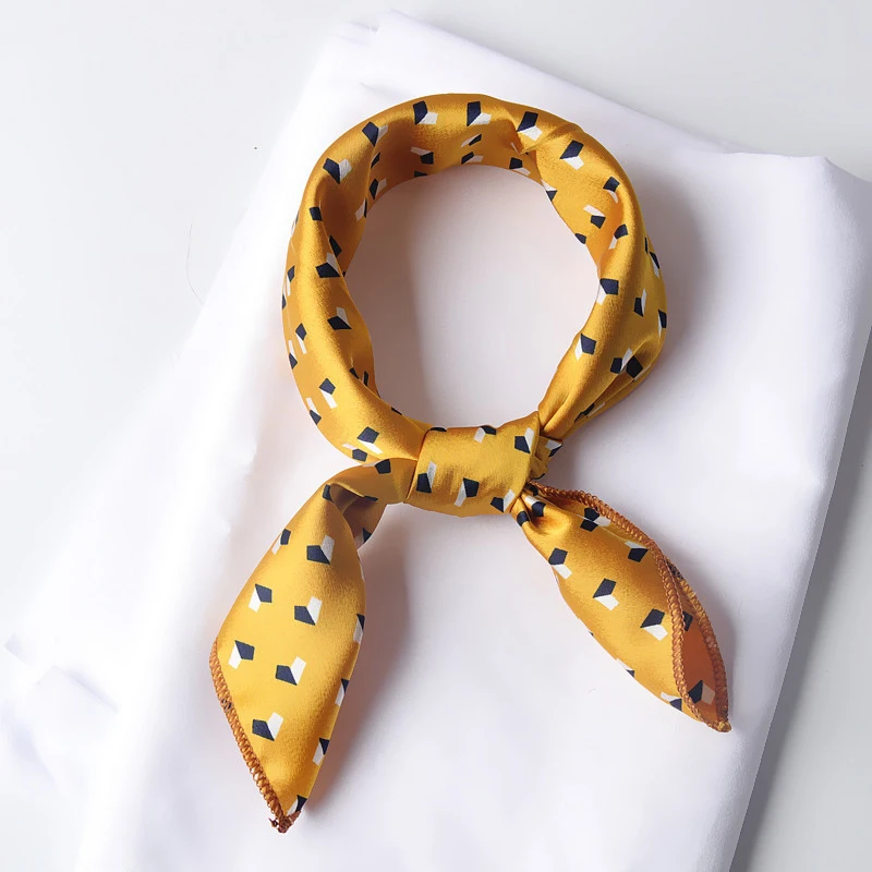 

2021 New Silk Scarf Fashion Print Headband Summer Women Chiffon Hair Accessories Children Clothes Decoration