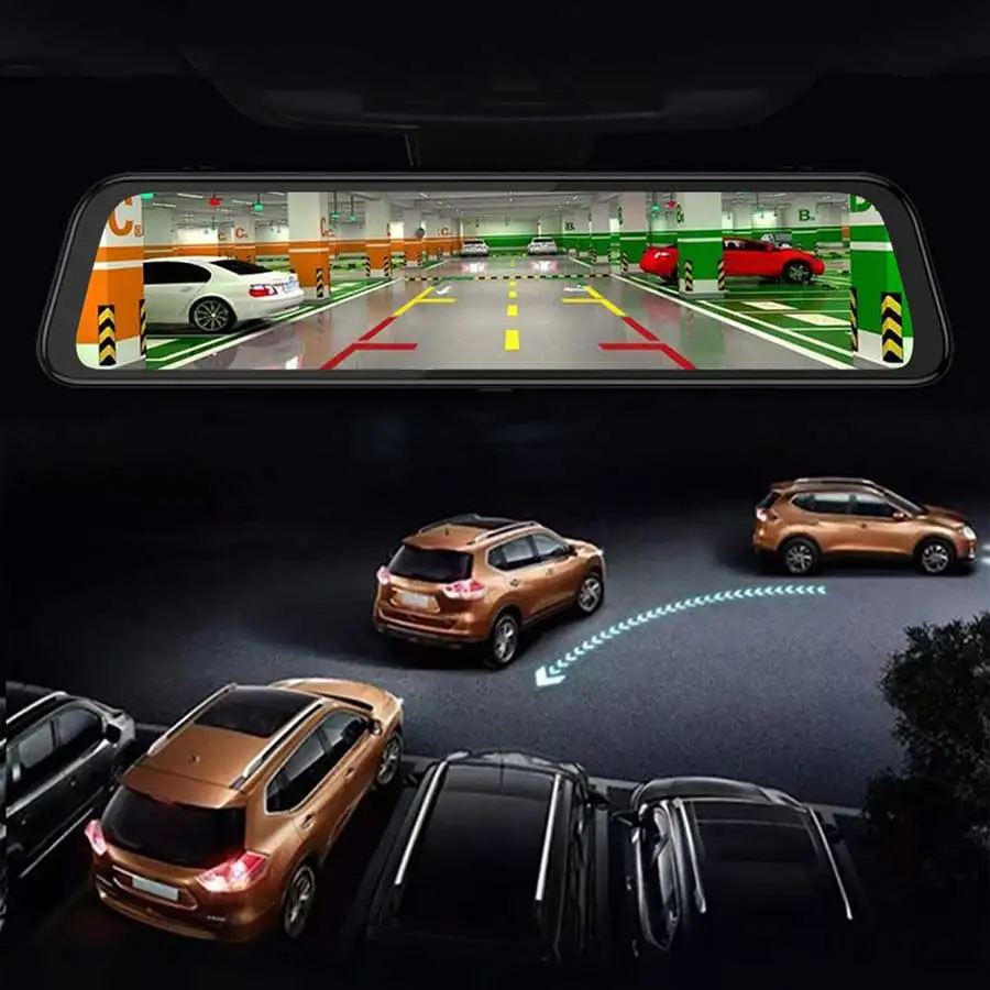 4G Автомобильный видеорегистратор 12 дюймов Android 8 1 потоковое зеркало заднего вида