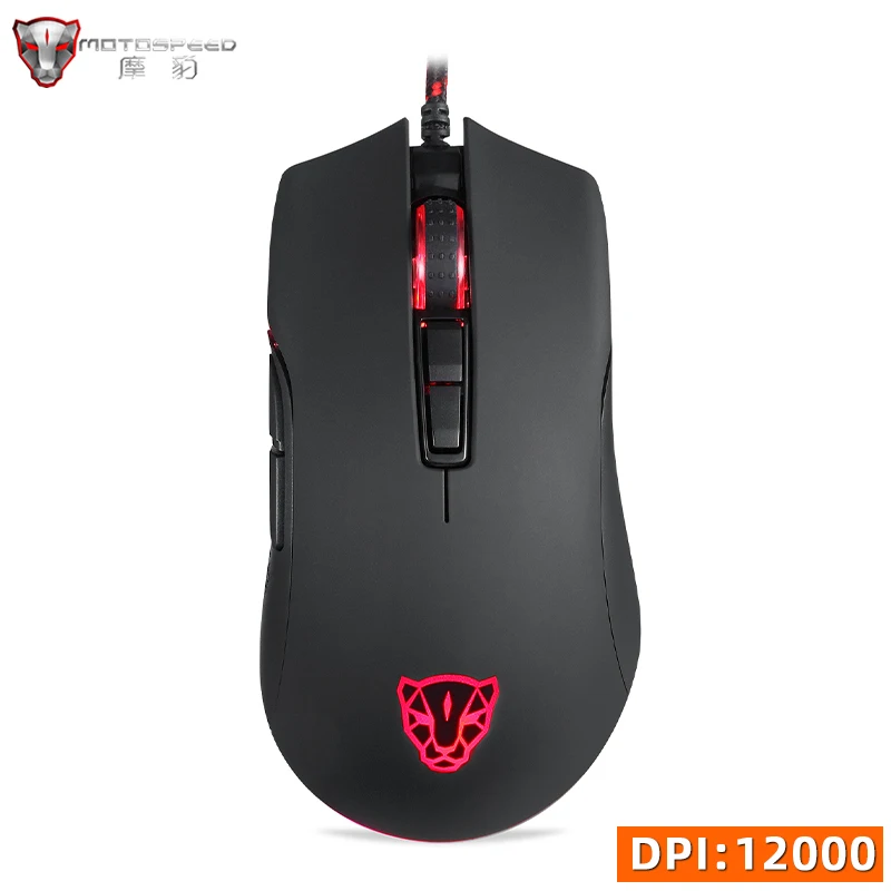 Motospeed V70 Проводная игровая мышь USB 12000 DPI геймерский компьютер RGB светодиодный