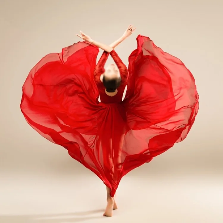 

Classical Dance Dress Women's Elegant Xinjiang Dance Performance Dress Half Length Skirt Swing Skirt Modern Ballet Training