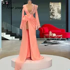 Элегантные платья знаменитостей с бусинами и пышными рукавами 2022 модные длинные подиумные платья с красной ковровой дорожкой вечерние платья женские платья