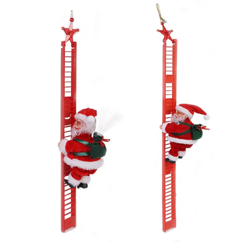 

Электрическая лестница для скалолазания, Санта-Клаус, Рождественское украшение для дома, Рождественская елка, подвесной декор с музыкой