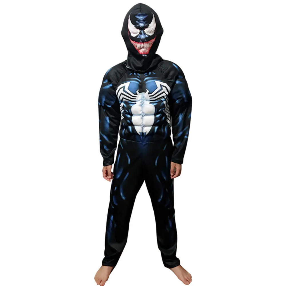 Детский и взрослый Веном Человек-паук супергерой фильм косплей Eddie Brock комбинезон