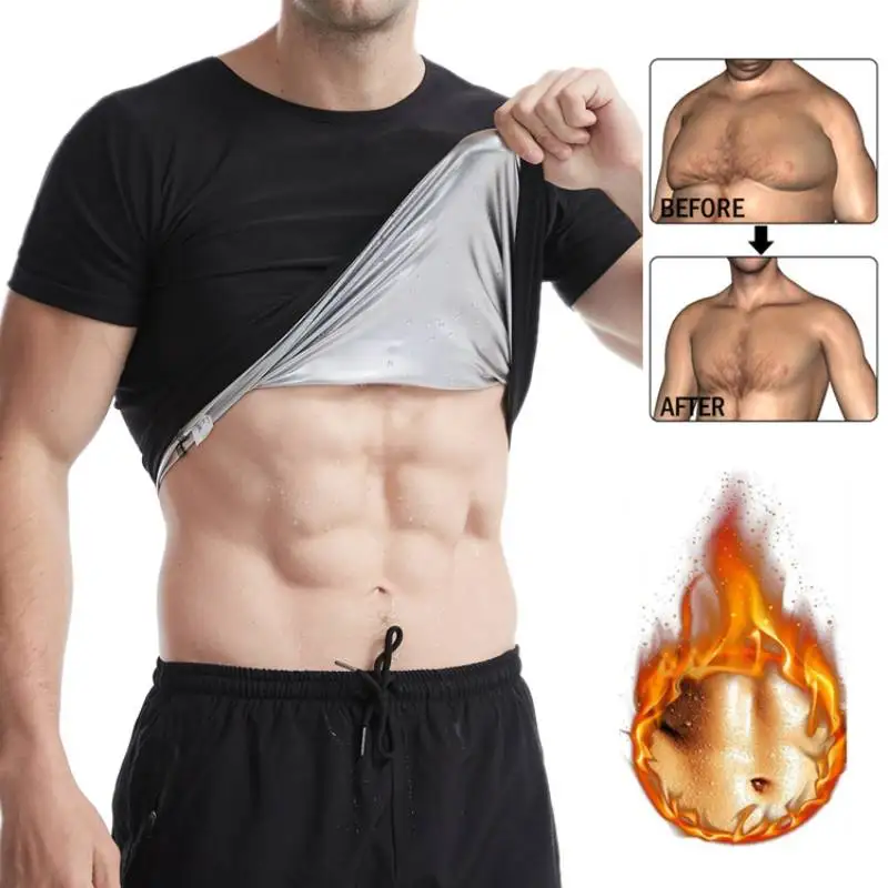 

Mens Sweat Sauna Shapewear Thermo T-shirt Compression Shirt Slimming Body Shaper Vest Workout Tank Tops Waist Trainer Undershirt
