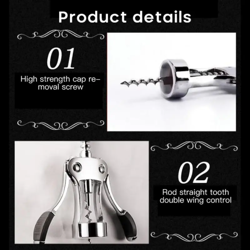

Professional Zinc Alloy Wine Bottle Opener Portable Handle Pressure Corkscrew Red Wine Opener For Kitchen Bar Tools Dropshipping