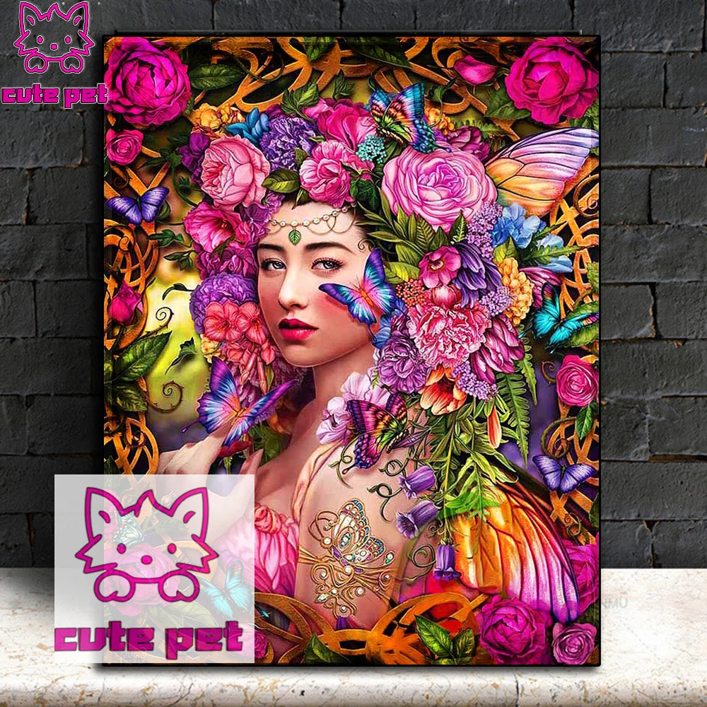 

Flower Fairy 5d diy Diamond Painting Fantasy Woman Diamond Mosaic Elves Needlework Embroidery Cross Stitch Rhinestone Home Decor