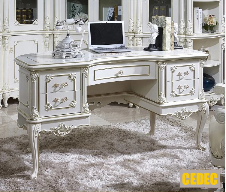 (1 учебный стол + 5 шт. книжных шкафов) Европейская Современная Белая мебель для