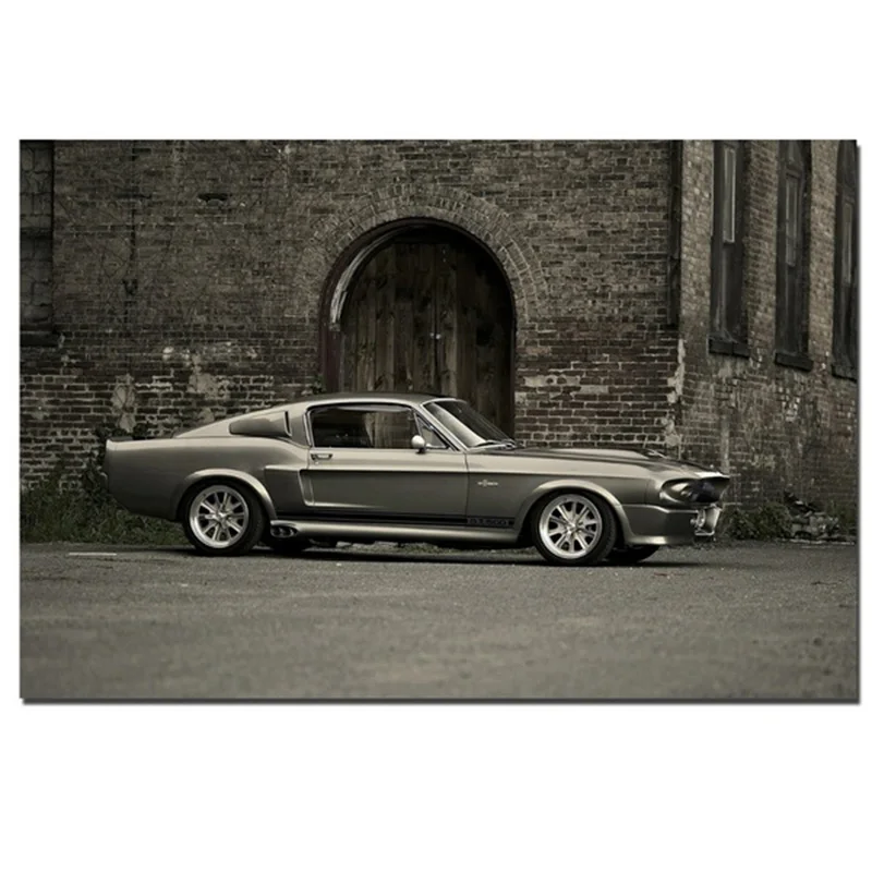 

Ретро винтажный автомобильный плакат Ford Mustang Shelby GT500, настенная живопись, настенное искусство для гостиной, домашний декор (без рамки)