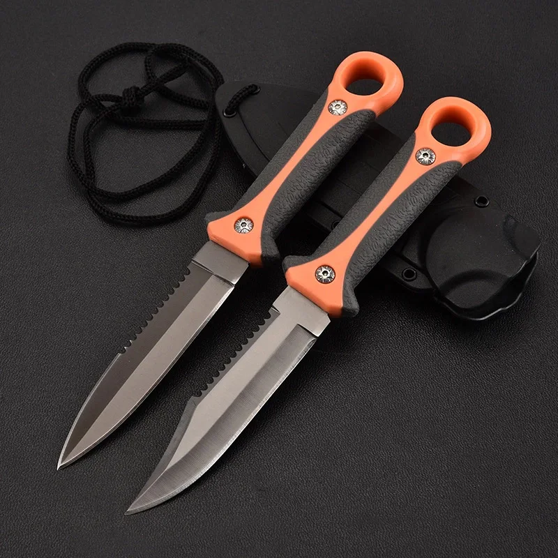 Новые ножи с фиксированным лезвием прямой нож для дайвинга резиновой ручкой