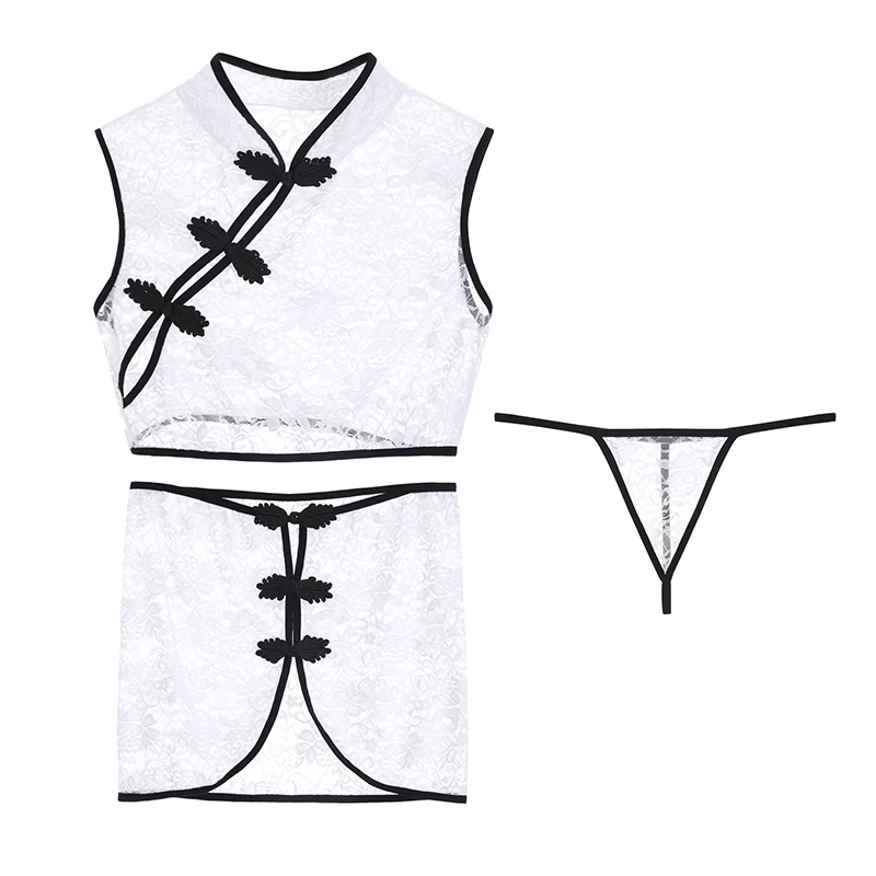 Новый сексуальный перспективный женский нижнее белье милый короткий Чонсам