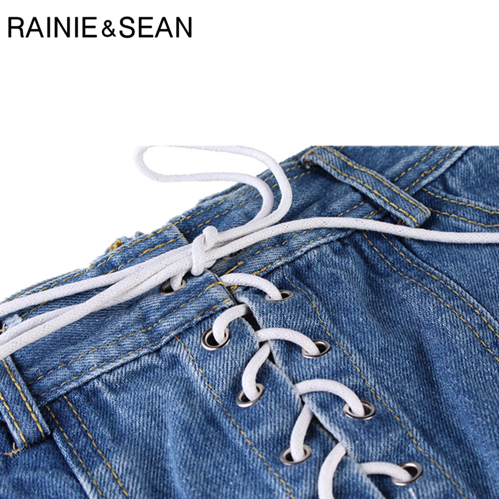 Женские широкие пояса RAINIE SEAN Denim синие модные женские на шнуровке для рубашек