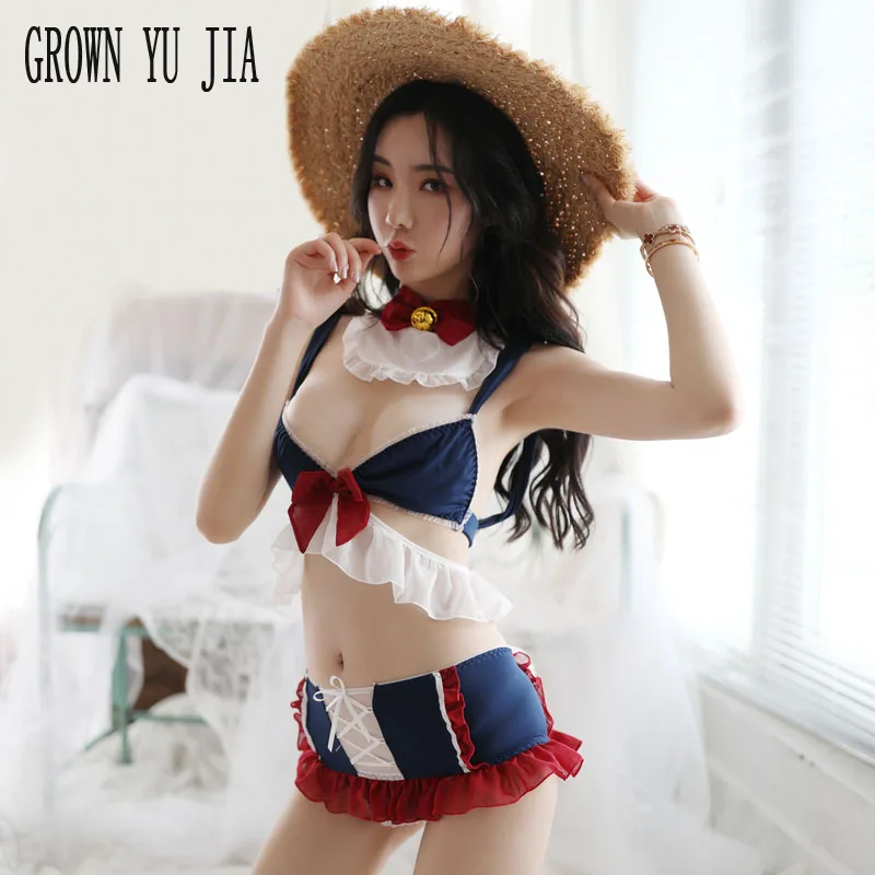 

Соблазнительный Женский комплект униформы горничной, костюм для косплея, соблазнительный эротический бандажный костюм кролика, юбка, порн...