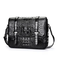 high grade crocodile leather messenger bag mens handbag european and american casual shoulder bag quality crocodile skin bag 50