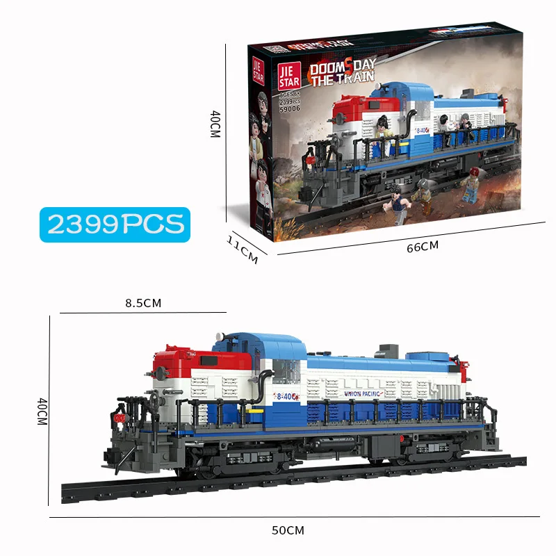 

JIESTAR 59006 MOC Doomsday Train Model City Railway Transport Series Boy Assembling Toys Blocks Christmas Gifts For Kids
