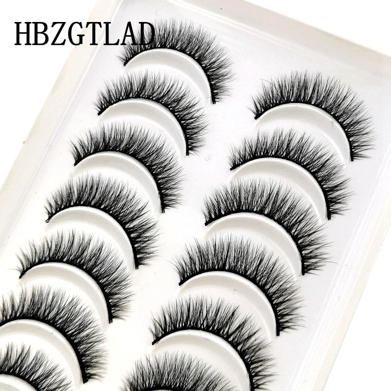 HBZGTLAD 5/10 pairs 100% Real Mink Eyelashes 3D Natural False Eyelashes 3d Mink Lashes Soft Eyelash Extension Makeup Kit Cilios images - 6