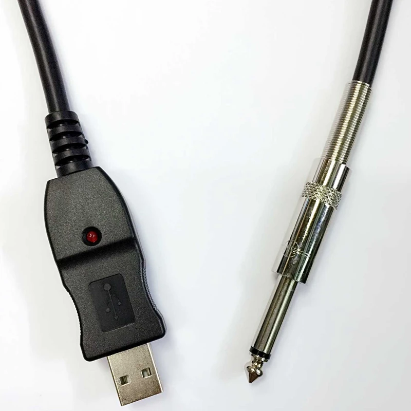 

USB Guitar Cable 16Bit 48 / 44.1KHZ Digital Quality Sound Input Comes with Driver, Plug and Play