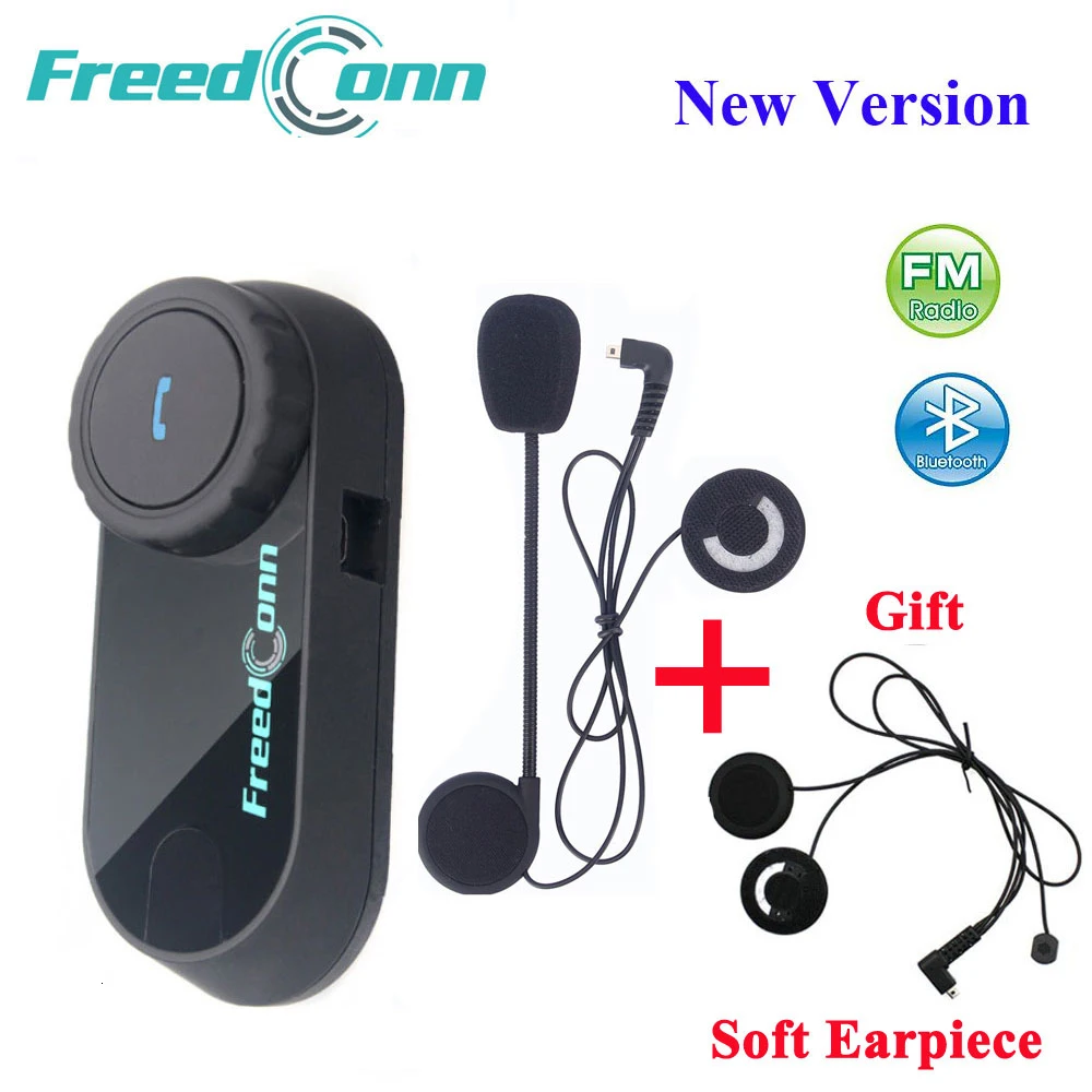 FreedConn мотоциклетный домофон Bluetooth шлем гарнитура T-COM FM 2 всадников BT переговорные Moto Intercomunicador+ мягкий микрофон