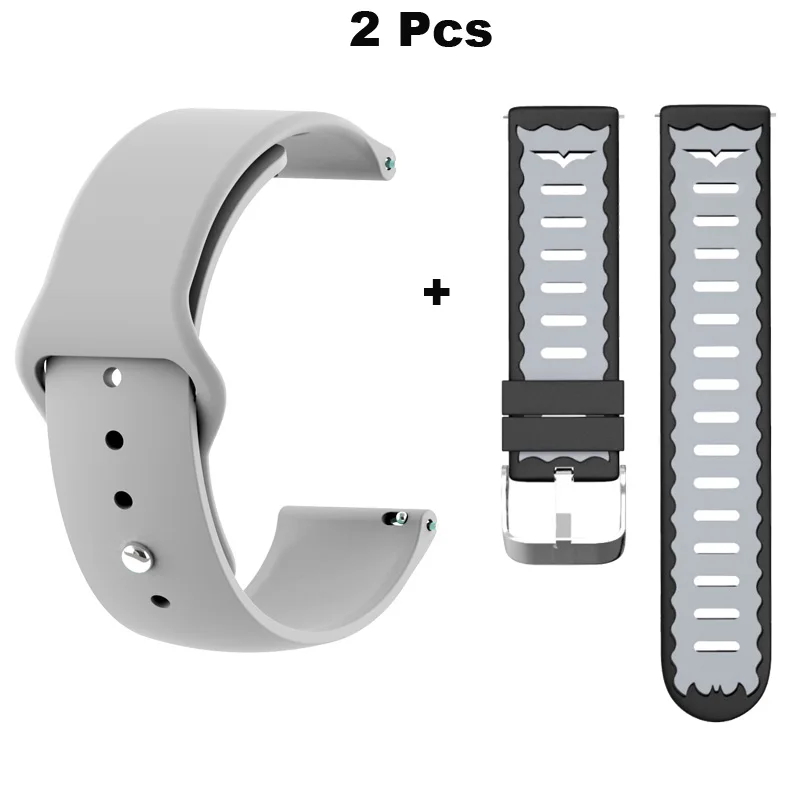 Браслет 22 мм для Xiaomi Huami Amazfit GTR 47 мм Pace Stratos 2 ремешок для часов samsung gear S3 Galaxy 46 мм ремешок для часов Correa - Цвет: Grey-Black Grey