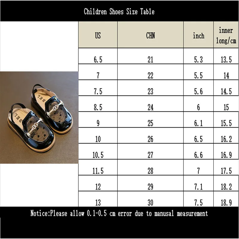

2021 British style single shoes girls leather peas shoes spring and summer soft bottom children princess sandals