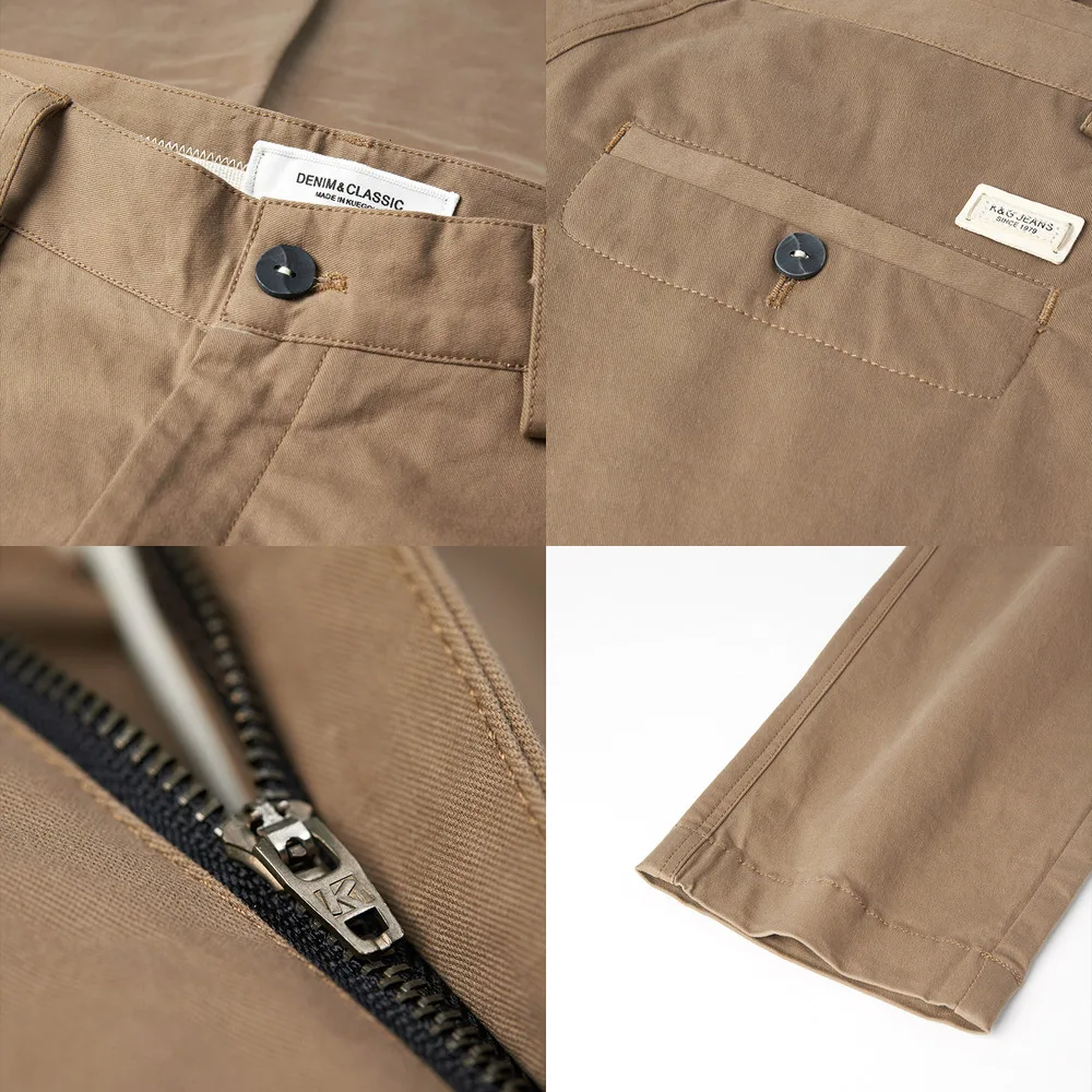 Брюки KUEGOU мужские черные повседневные хлопковые длинные в винтажном Корейском