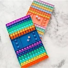 Большая игрушка-фиджет Pop It, радужная шахматная доска, Поппер пузырьков, сенсорные игрушки для родителей и детей, интерактивная игра для времени