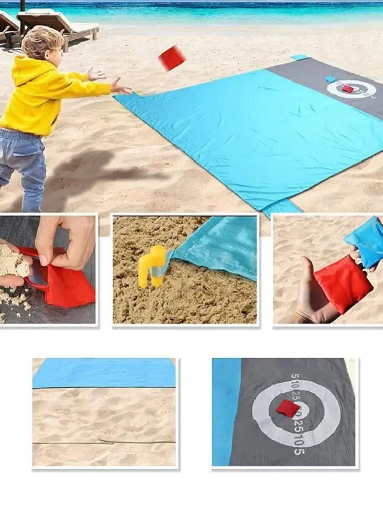 

Sand Free Beach Blanket Beach Mat Waterproof Outdoor Picnic Blanket Mat for 3-6 Person Portable Camping Mat