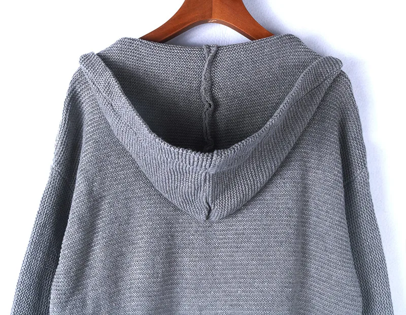 OMCHION XXXL осень зима длинный кардиган с капюшоном Женский Повседневный длинный рукав корейский свитер пальто Свободный вязаный кардиган LP155