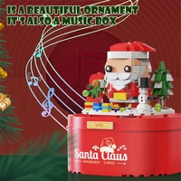 2021 gift christmas music box toy music sounding snowing santa claus snowman candy house diy model building block toys new year