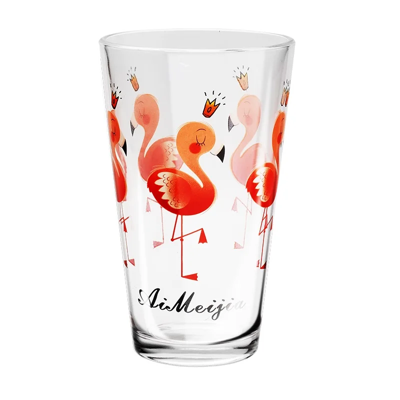 460 мл креативная стеклянная кофейная чашка милый стакан с фламинго для пива чая