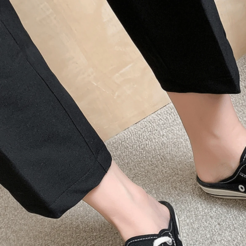 

Limiguyue Korean Style Arc-Shaped High Waist Summer Women Suit Pants Workout Elegant Harem Pants Ankle Length Trousers K1109