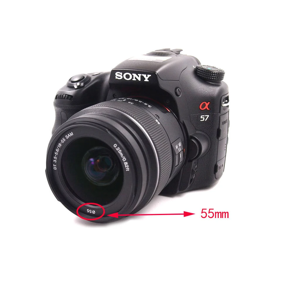 Новинка! Крышка объектива 55 мм с ремешком для Sony Alpha A200 A300 A350 A230 A330 A580 DSLR SLR |