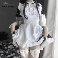 amine maid cosplay clothes black kawaii lolita french dress girls woman waitress party stage costumes japanese cafe outfit 2021