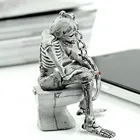 Трендовый креативный брелок для ключей в виде черепа на унитаз, Сумка с подвеской, резиновый брелок для автомобиля, брелок для ключей, держатель, мужской брелок для ключей, аксессуары, ювелирные изделия, подарок