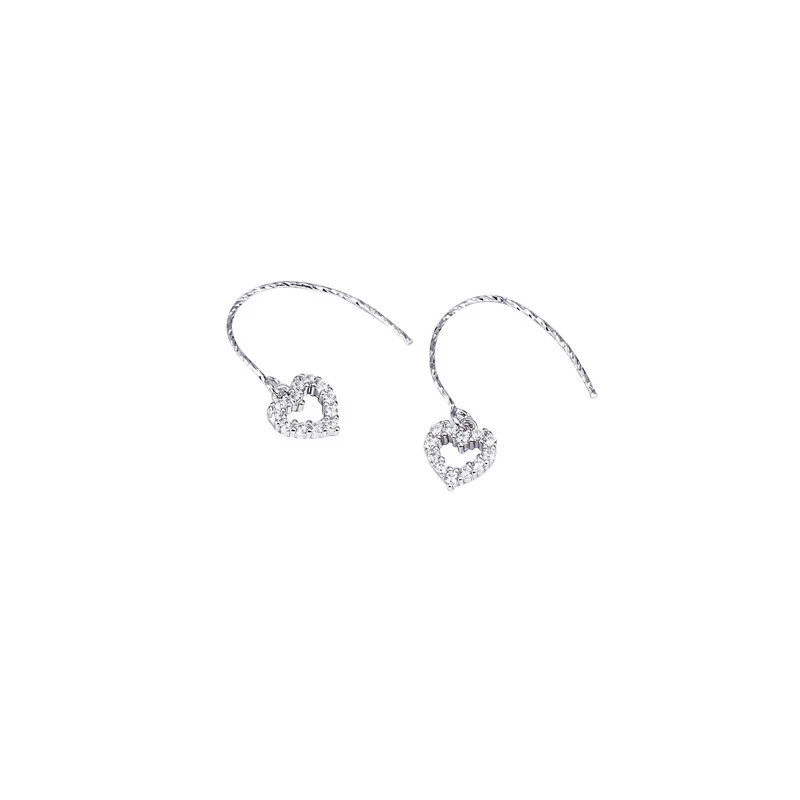 

BONLAVIE Love Earrings S925 Sterling Silver Heart Sweet Earrings Exquisite Fashion Women's Earrings Wholesale