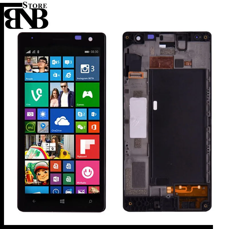 Купи 100% Оригинальный ЖК-дисплей для Nokia Lumia 730 735 дигитайзер сенсорного экрана в сборе с рамкой или lumia 730 ЖК-дисплей без рамки за 1,670 рублей в магазине AliExpress