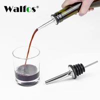 walfos 2pcs hot wine stainless steel wine oil pourer dispenser spout glass bottle pourer black white
