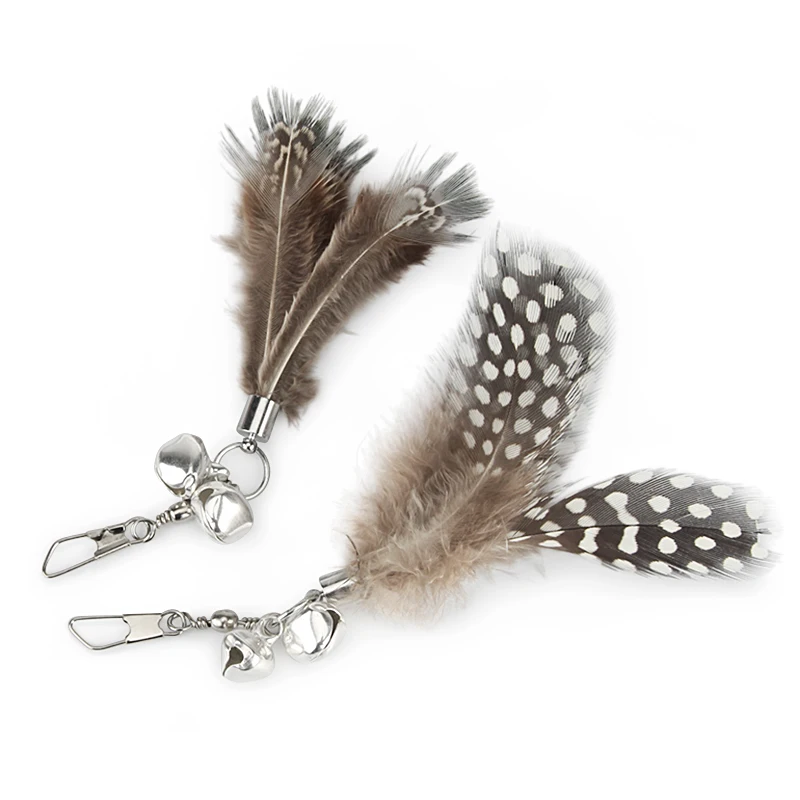 10pcs Short Feather Cat Toy DIY Replace Cat Teaser Stick Replacement Pet Toy Accessories