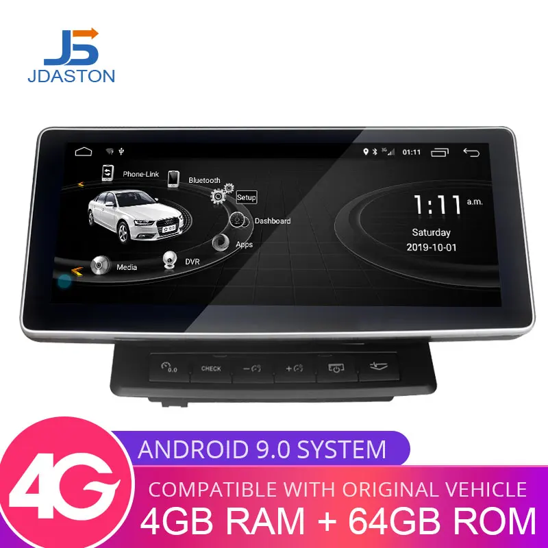 JDASTON 10.25 Inch Android 9.0 Car Multimedia Player For Audi Q7 2005--2015 4G+64G Car Radio GPS Navigation 8 Cores Wireless