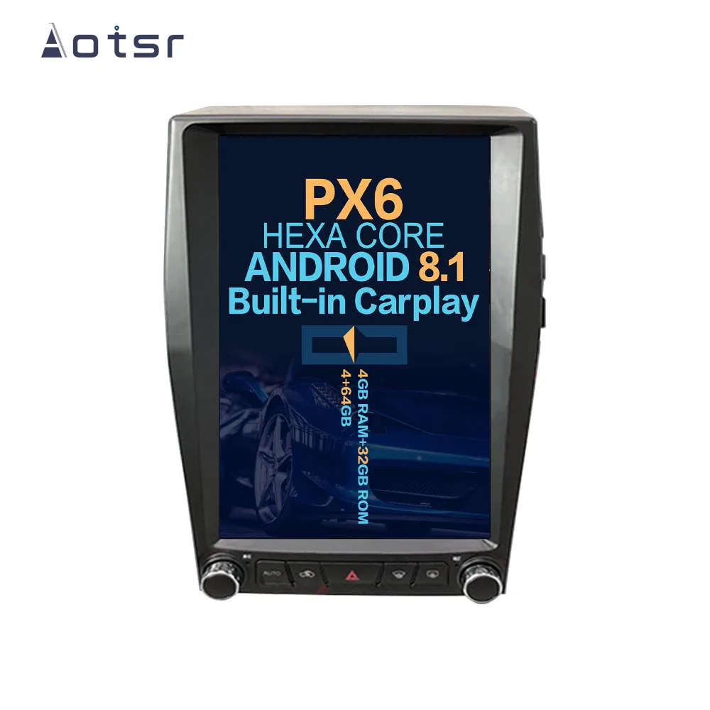 Автомобильный DVD плеер Aotsr Tesla с вертикальным экраном 13 6 дюйма Android 8 1 GPS навигатор