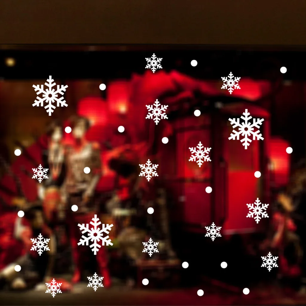 Веселое Рождественское дерево снежинки звезды виниловое искусство для дома