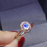 kjjeaxcmy fine jewelry 925 sterling silver inlaid natural moonstone ring classic female support detection exquisite noble