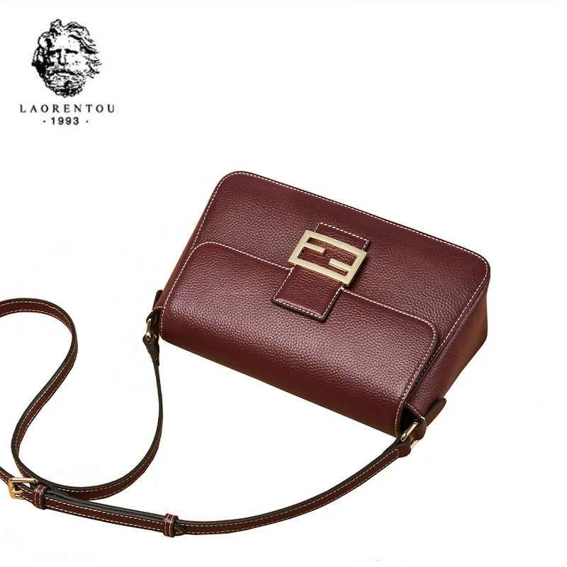 LAORENTOU женская кожаная сумка 2019 Новая модная почтальон через плечо винтажная