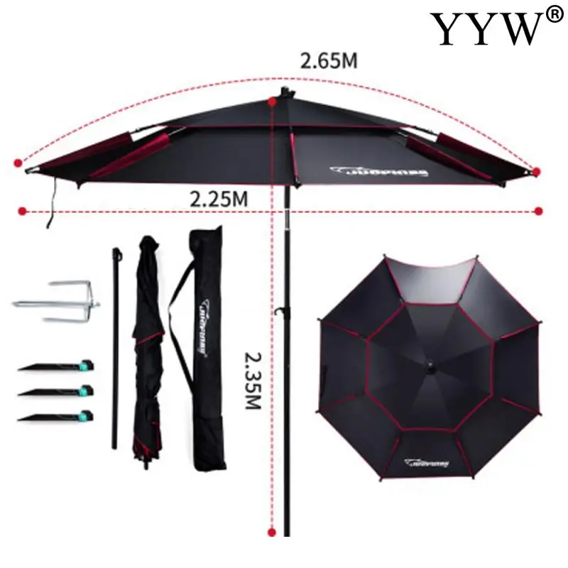 

2m-2.6m 360 Outdoor Beach Camping Fishing Umbrella Fold Sun Protection Anti Uv Sunshade Umbrella Waterproof Awning Rain Umbrella