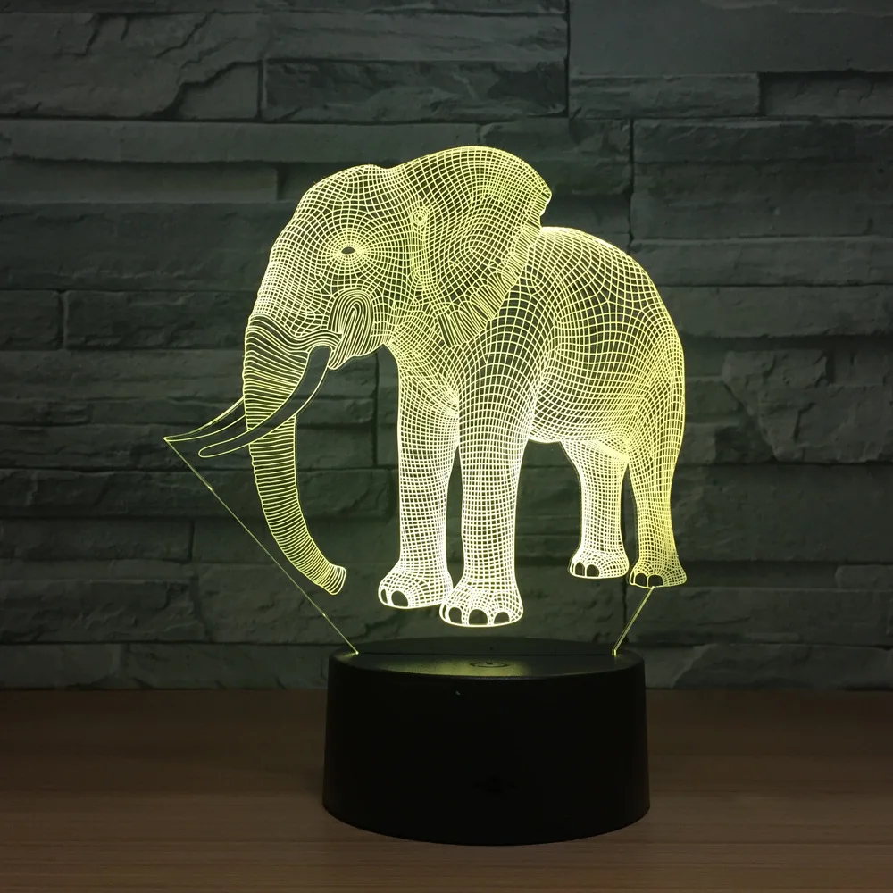 

Elephant 3D LED Night Lights Novelty LED Animal Table Lamp Remote Control Touh Switch Kids Sleep Lampara Lampe Home Decoration