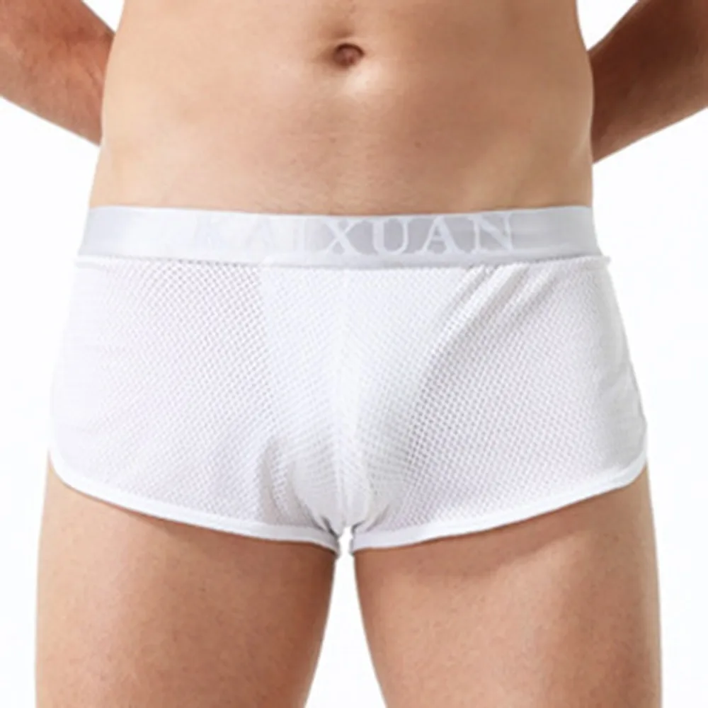 

Ice Silk Mesh Mens Boxers Underwear Butt Lifting Side Spli Panties Boxer Shorts Breathable Flat Boxers Pajamas Underpants Trunks